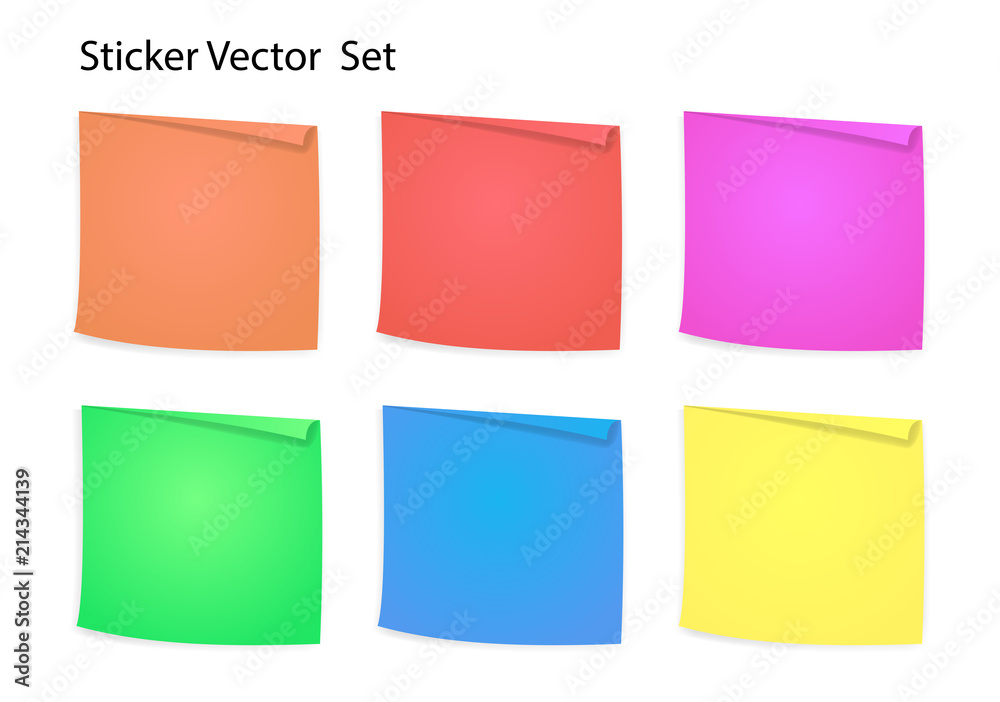 sticker color list set in vector