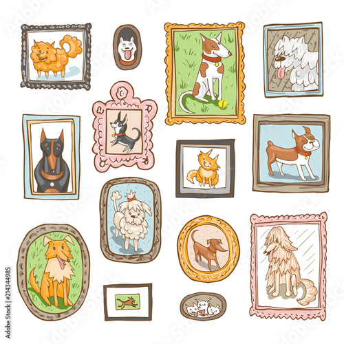 cute dogs hand drawn portraits