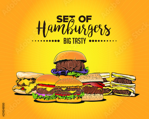 Set of Hamburgers