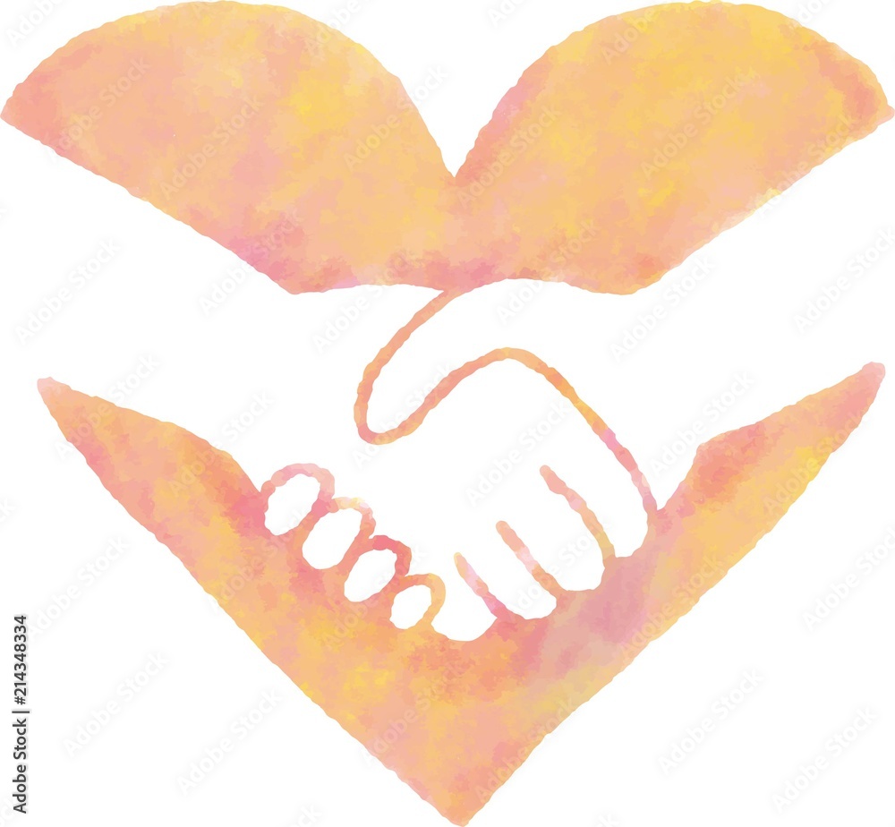 Obraz premium ハートの握手01_02