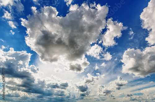 White cumulus clouds