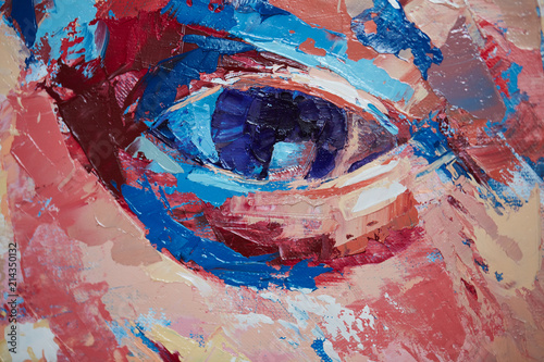 Fototapeta Naklejka Na Ścianę i Meble -  Hand drawn oil painting. Abstract art background. Oil painting on canvas. Color texture. Fragment of artwork. Spots of paint. Brushstrokes of paint. Modern art. Contemporary art. Colorful canvas.