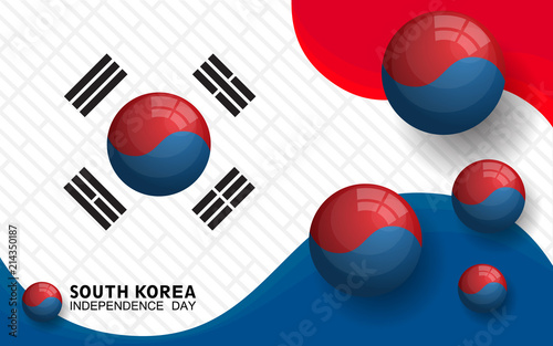 south korea independence day design concept with 3d