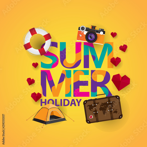 summer holiday creative concept design for print, card, banner etc.