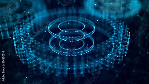 Abstract technology background. Technology concept. Gear wheel. Big Data concept. 3d illustration. 3d rendering.