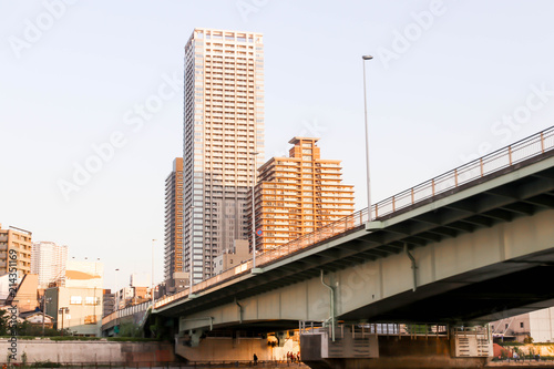 Cityscape of sumida river viewpoint in tokyo