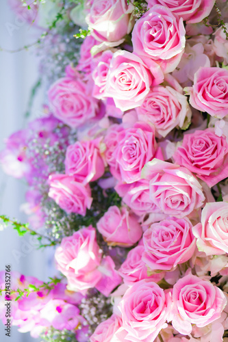 Beautiful flowers background for wedding scene . © alexzeer