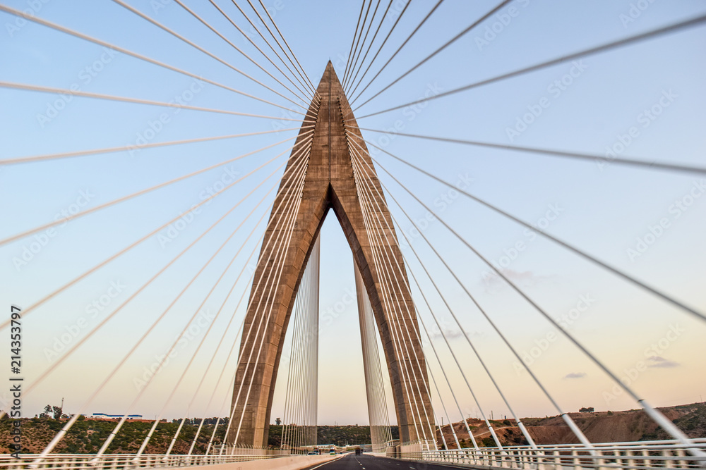 Naklejka premium Mohamed 6 hanging bridge over Bouregreg river
