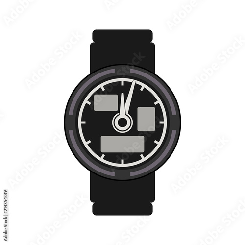 Diving watch, computer. Abstract concept, icon. Vector illustration on white background.