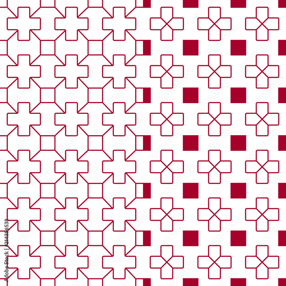 Japanese red quilting pattern