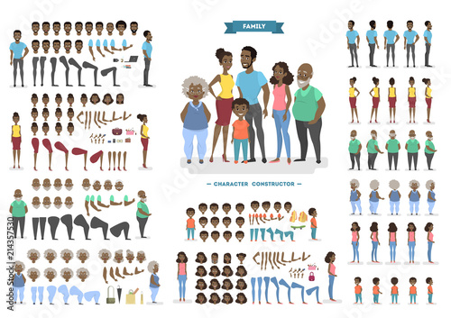Family character set for animation