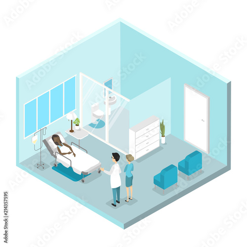 Hospital room in gynecological clinic