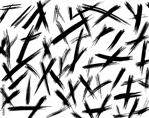 White and black grunge pattern. Background. Brush. Vector.