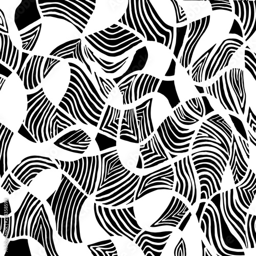 White and black grunge pattern. Background. Brush. Vector.