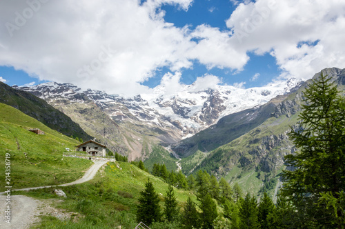 Trekking pathway in an alpine valley