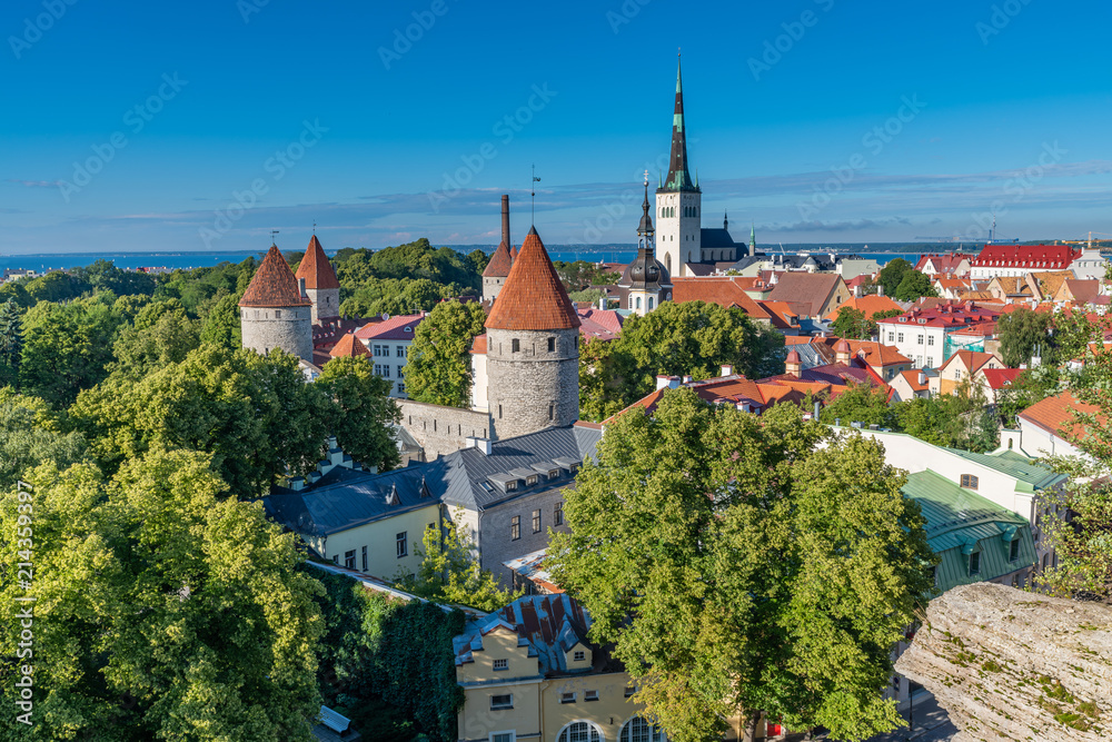 Old town of Tallinn in summer view from Patkuli Viewing Platform