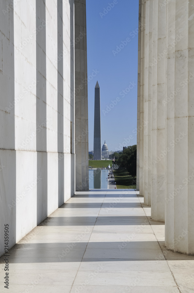 Lincoln Memorial, Washington Monument, Capitol, Washington DC, USA