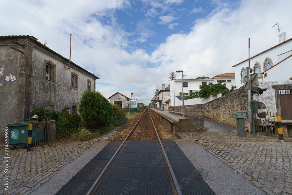 The railroad going into the distance