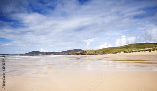 Traigh Iar beach, Isle of Harris on a sunny day.