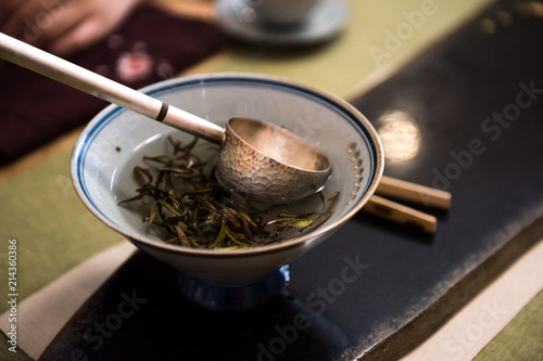 Woman Tea Master Making Tea. Tea art of China. Traditional Chinese culture.