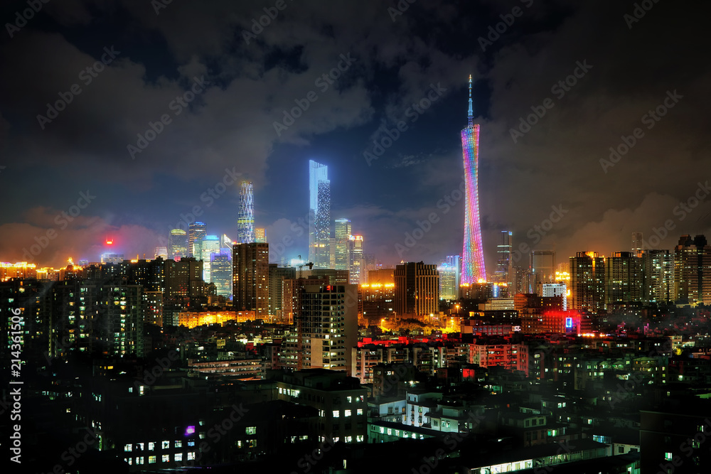 Fototapeta premium Guangzhou city view at night