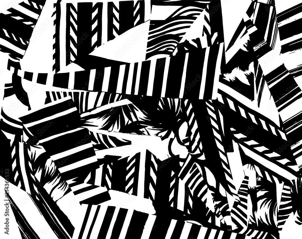 Naklejka premium White and black grunge pattern. Background. Brush. Vector.