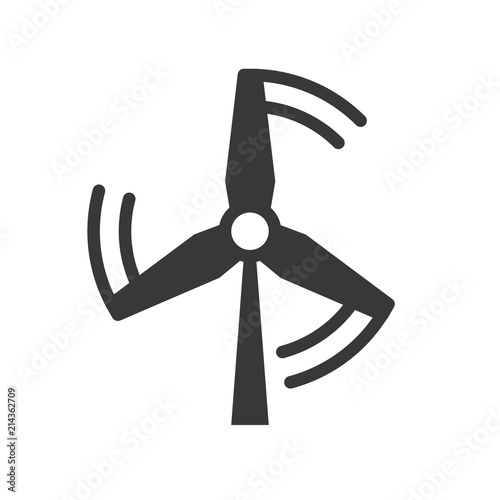 Windmill energy, icon clean energy concept