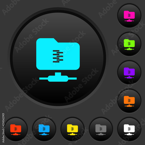 FTP compression dark push buttons with color icons