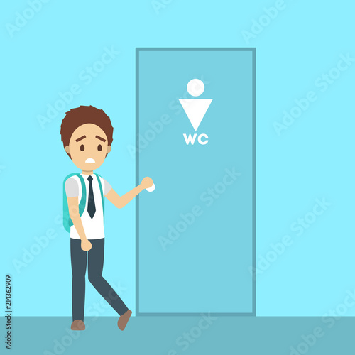 Stressed man wants to pee