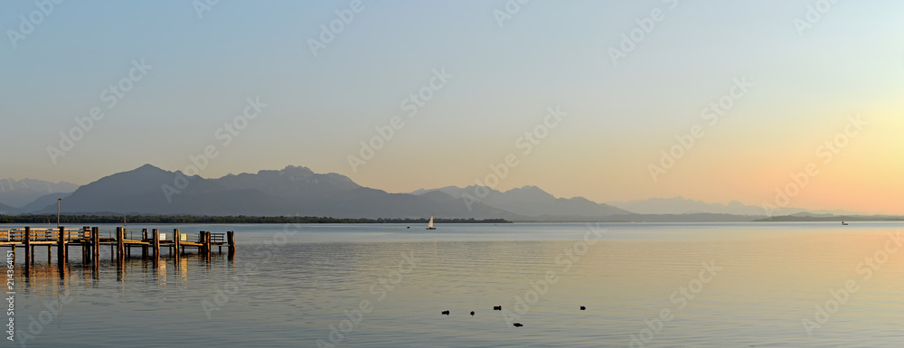 Obraz premium Sunset - Chiemsee - Bavaria