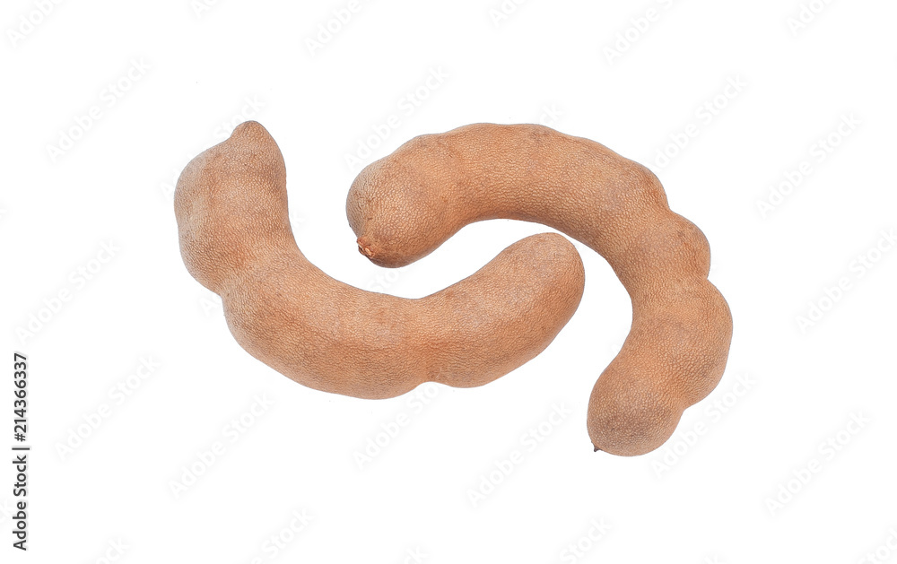 Sweet tamarind,Dried tamarind fruits isolated on white background Sweet tamarind,Dried tamarind fruits isolated on white background