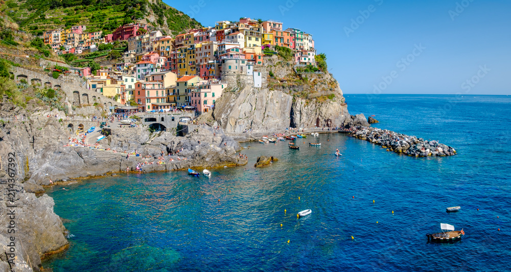 Manarola, Cinque Terre, Italy. Manarola is a pictoresque colorful village in Liguria district.