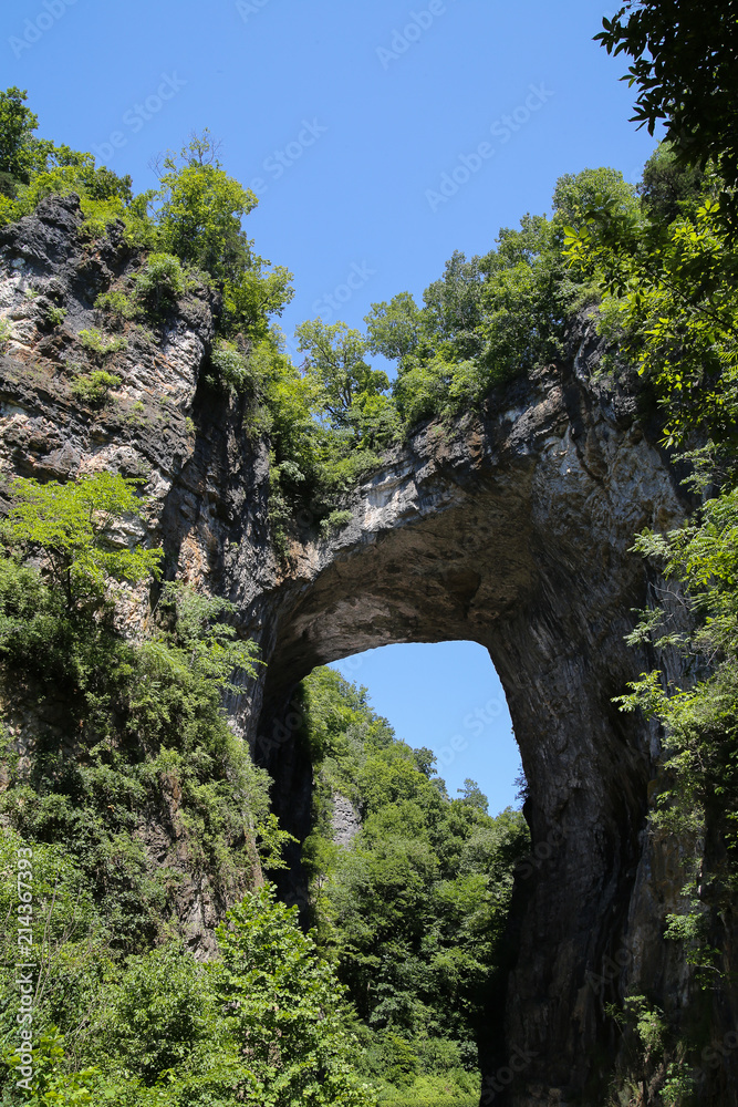 Natural Bridge Rock Formation National Park in the Blue Ridge Mountains of Rockbridge County, Virginia Limestone Bridge Gorge Natural Bridge Rock Formation National Park in the Blue Ridge Mountains of Rockbridge County, Virginia Limestone Bridge Gorge