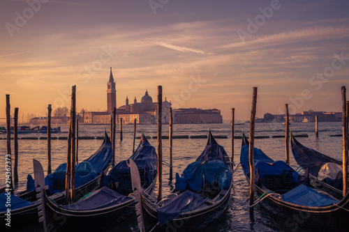 venice gondola sunset place san marco © Michele