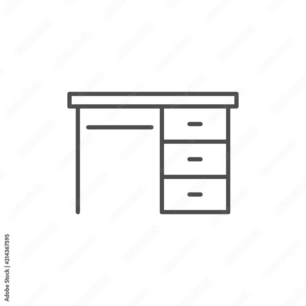 Desk line icon Desk line icon