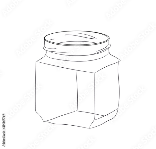 glass jar, line, vector