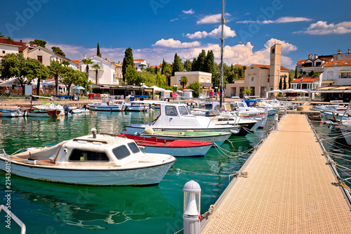 Town of Malinska harbor and waterfront view photo