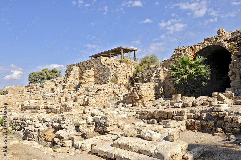 Überreste vom Hafen (Sebastos) des Herodes, Caesarea, Israel, Naher Osten, Vorderasien