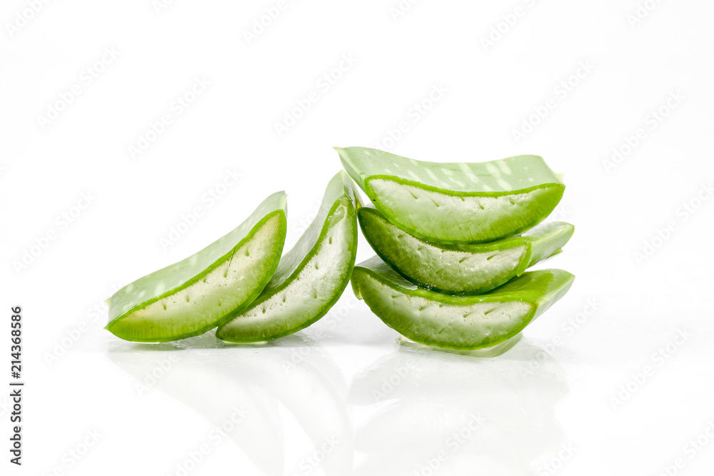 Slice Aloe Vera on a white background