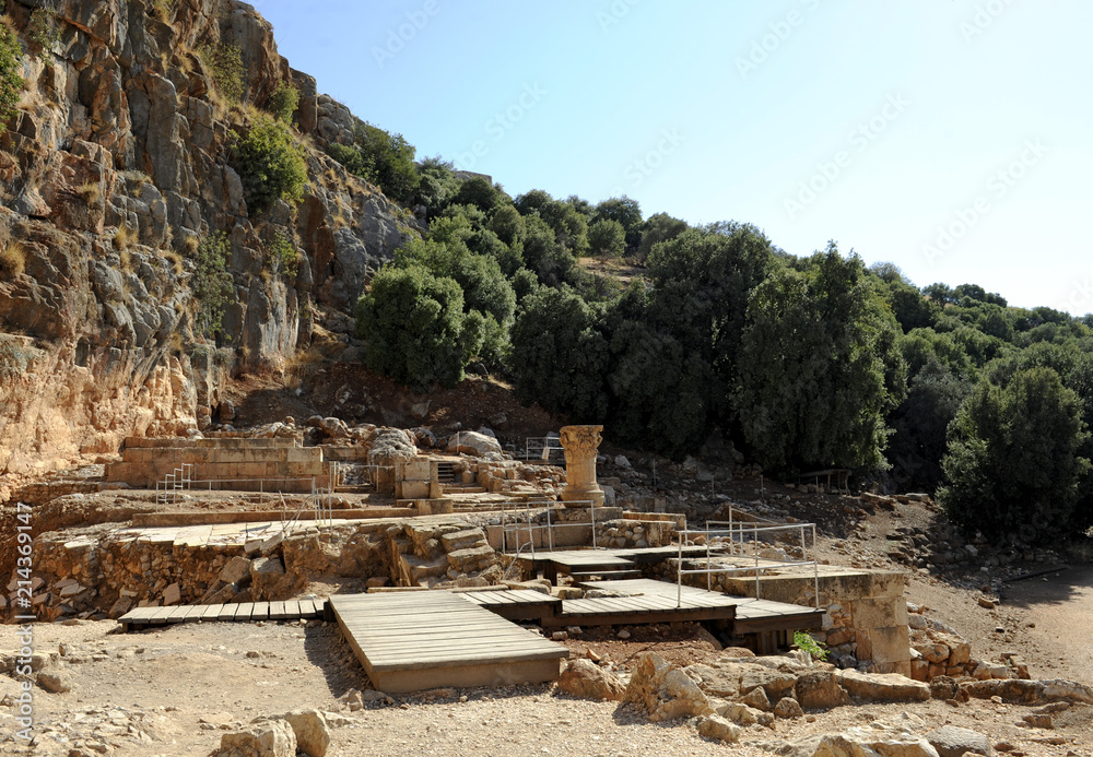 Fototapeta premium Pan-Heiligtum im Banias Nationalpark, Berg Hermon, Golanhöhen, Israel, Naher Osten, Vorderasien