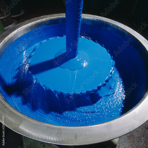 detail of lacquer production in paint factory