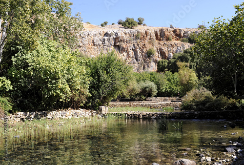 Quellen des Banias  hebr  isch Hermon  eines der drei Quellfl  sse des Jordans  Banias Nationalpark  Golanh  hen  Israel  Naher Osten  Vorderasien