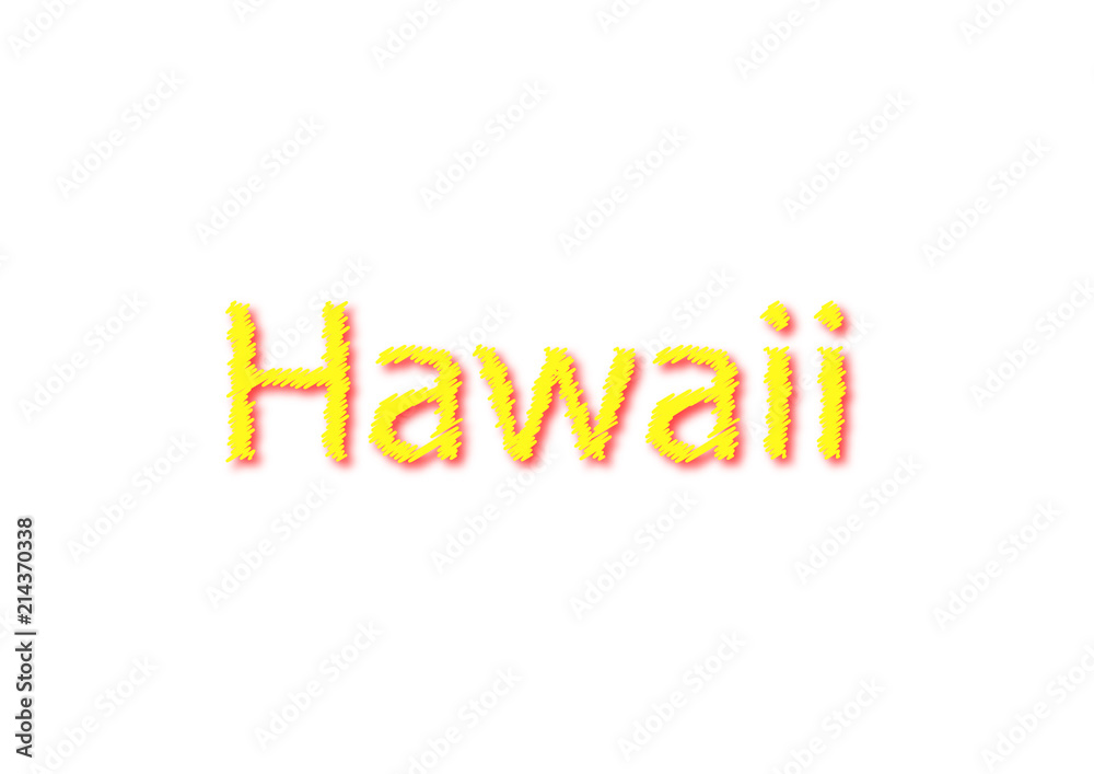 Hawaii written illustration, american state isolated in a white background