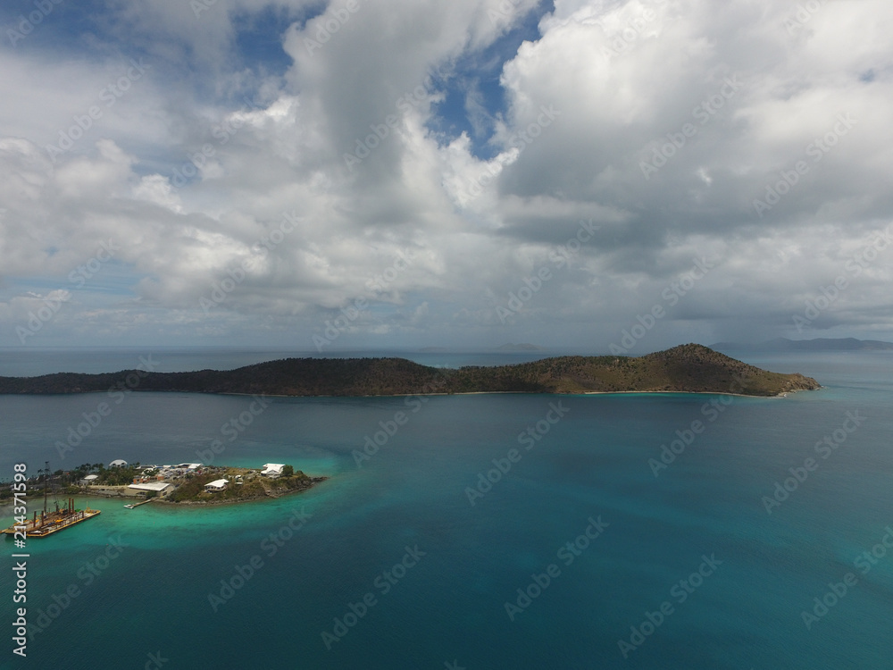 Aerial coastal view of Saint Thomas, Virgin Islands, USA