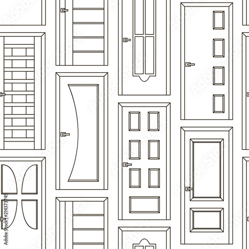 Realistic room doors pattern