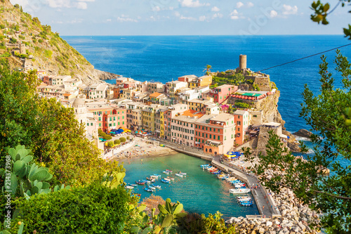 View of Vernazza village, Cinque Terre, Liguria Italy photo
