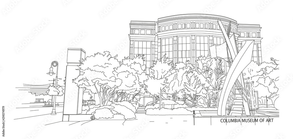 Fototapeta premium Columbia SC – Museum of Art on Main Street