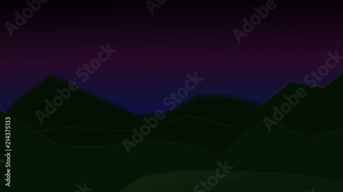 green hill with purple sky without stars