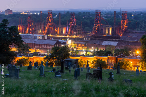Sunset at The steel Stacks in Bethlehem PA