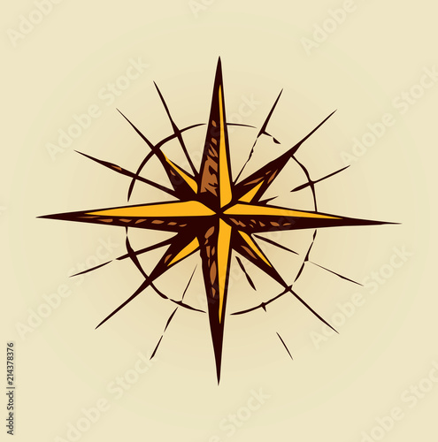 Compass Icon. Vector sketch